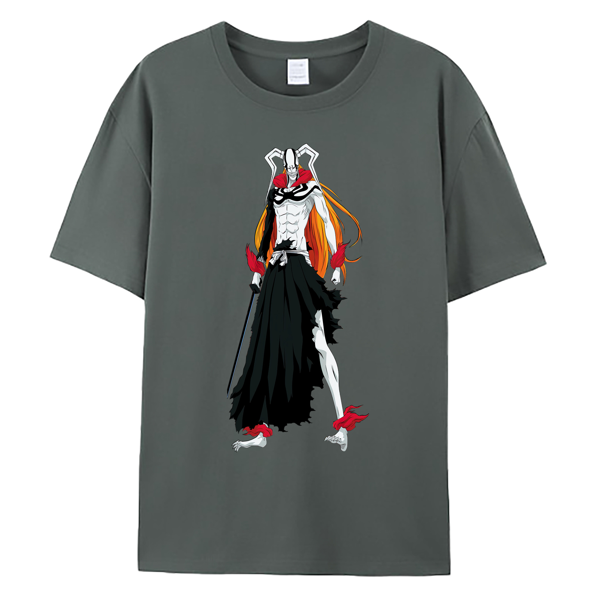 （画像用） ブリーチ 黒崎一護（くろさき いちご）BLEACH Kurosaki Ichigo 綿100％ メンズ半袖Tシャツ｜肌触りやわらか＆通気性
